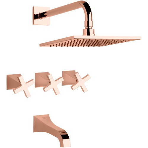 Griferia Baño Fv Urbano Ducha Rose Gold Con Transf. 0103/h3