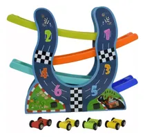 Comprar Rampa De Autos 35cm De Altura De Madera Con 4 Autos Incluido