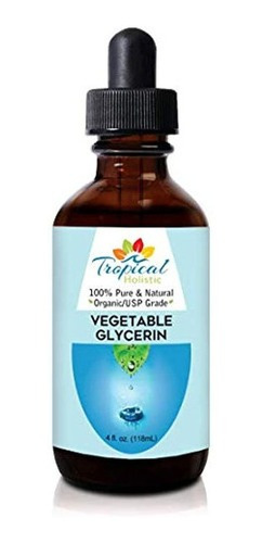 Glicerina Vegetal 4 Oz, Grado Kosher Organico Organico 100