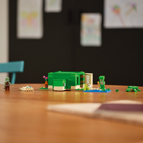Pdescubra A Diversão Com O Lego® Minecraft® A Casa Tartaruga De Praia: Esse Brinquedo Educativo É Perfeito Para Crianças Que Amam Construir Casa No Minecraft E Querem Brinquedos Minecraft/p 234