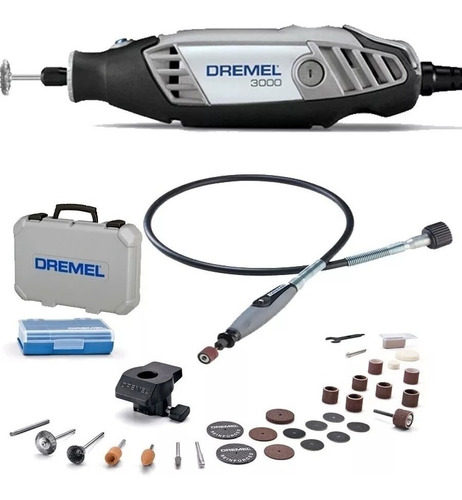 Minitorno Dremel 3000 130w + 30 Acc Eje Flexible Maletin