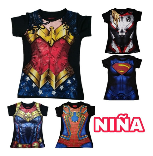 Playera Spandex Thor Batman Spiderman Joker Hulk Flash Robin
