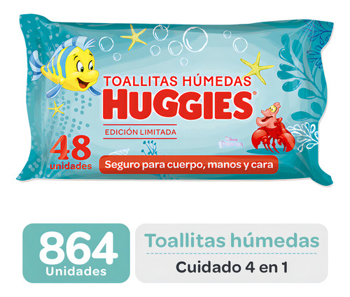 Toallitas 4 En 1 Edicion Limitada 18x48 Huggies Cangrejo