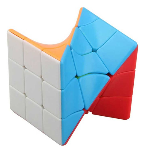 Cubo mágico sin pegatinas Skewb Fanxin Twisted, color del marco: negro