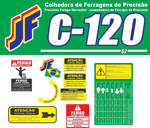 Kit Adesivo Para Colhedora Jf C120
