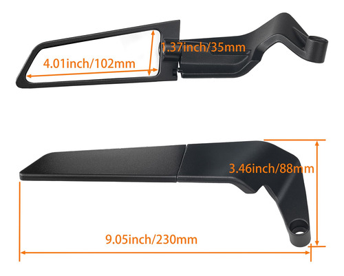 Alerón De Espejo Retrovisor Invisible Modificado Universal