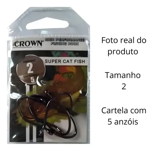 Anzol Pesca Reforçado Crown Saint Jogá Super Cat Fish Black Chinu