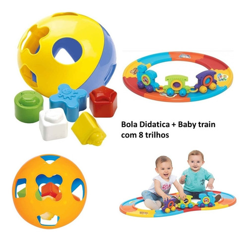 Trem De Brinquedo Infantil Babytrain Express + Bola Didatica