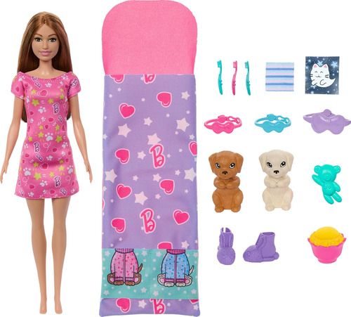 Barbie Festa Do Pijama Com Cachorrinhos Mattel Hxn01