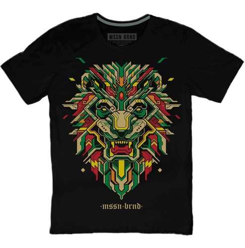 Playera Mssn Brnd - Lion Head - Reggae Rasta Leon