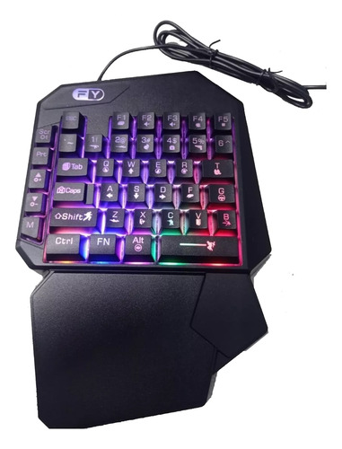 Teclado Gamer Led Semi Mecânico Usb Led Mão One Hand Rgb