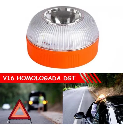 Luz De Emergencia Para Coche V16, Recargable Por Usb, Baliza
