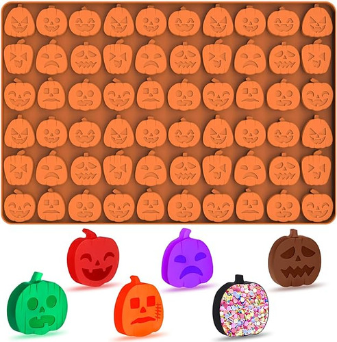 Moldes De Silicona Para Gomitas De Calabaza De Halloween 60