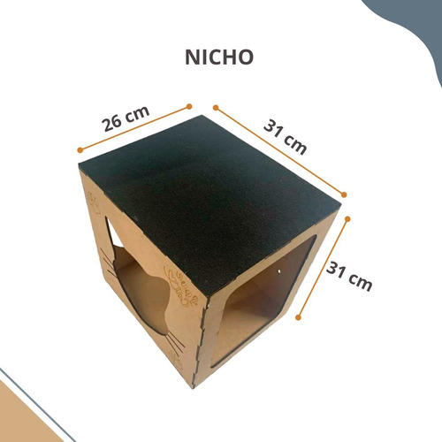 Kit Acessorios Gatos 9 Peças Mdf C/ Carpete Playground Gato Cor Mdf Com Carpete