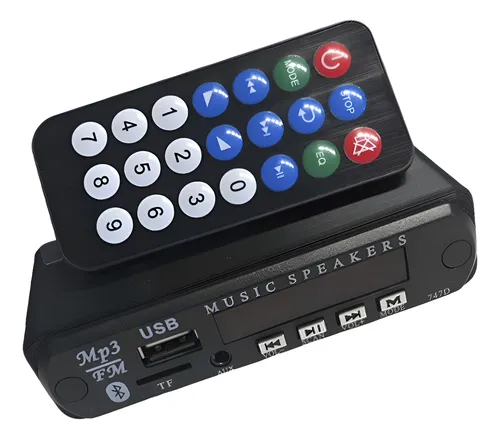 Modulo Mp3 Bluetooth 3.0 Usb/sd/fm/aux C/ Caja Y Control 12v
