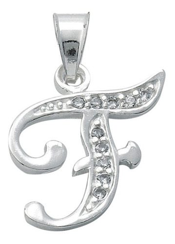 Imagen 6 de 23 de Dije De Iniciales En Plata Con Zirconias 0.925 Mod. 334-356