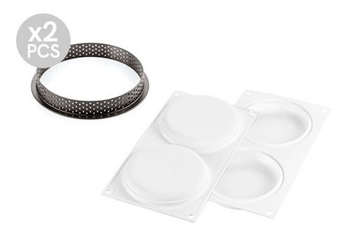 Imagen 1 de 3 de Molde Silikomart Kit Tarte Ring Round Ø120 Mm/ Lauacu