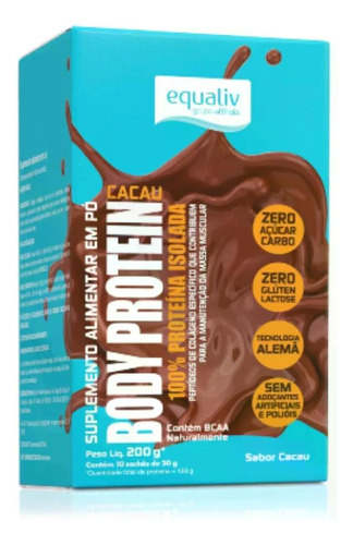 Body Protein Cacau Equaliv (10 Sachês De 20g)