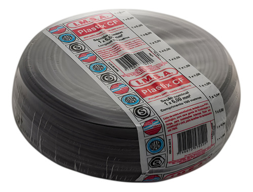 Cable Unipolar 6mm Pvc Negro Imsa X Mt