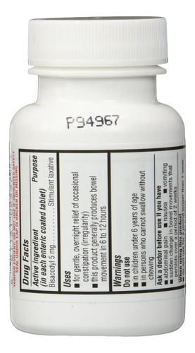 Equate Compare To Correctol Comprimidos Laxantes, 5 Mg 120 C