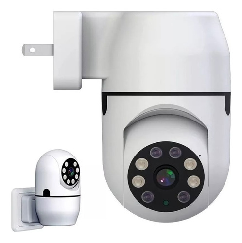 Camara Ip Rotica Wifi 360° Conexion Enchufe Seguridad Hogar