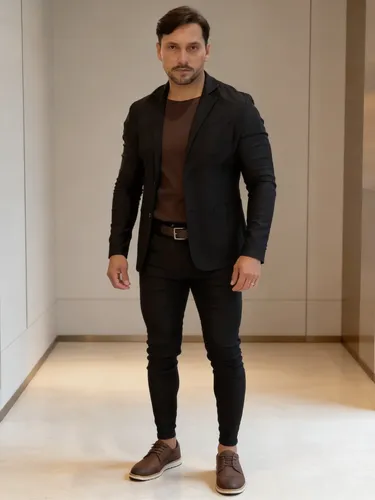 Conjunto Masculino Slim Fit Blazer Calça Italiano Bengaline