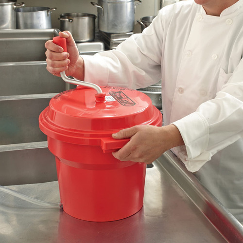 Centrifugador De Lechugas Capacidad 2.5 Galones Color Rojo