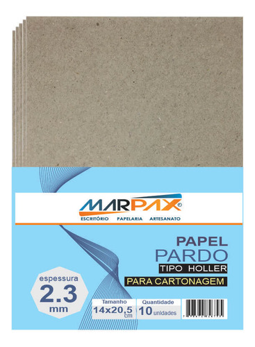 Papel Para Cartonagem Pardo Tipo Holler 2,3mm 14x20,5cm 10un
