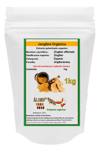 Jengibre  En Polvo 1kg Orgánico