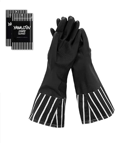 Guantes De Limpieza De Goma Para Lavar Platos, Diseño Negro