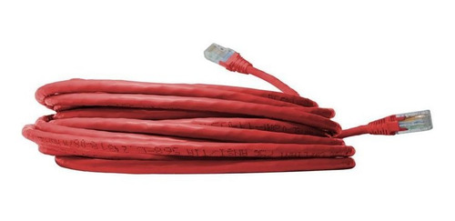 Imagem 3 de 9 de Cabo De Rede Crimpado Cat6 Gigabit Utp Nexans Vermelho Rl10m