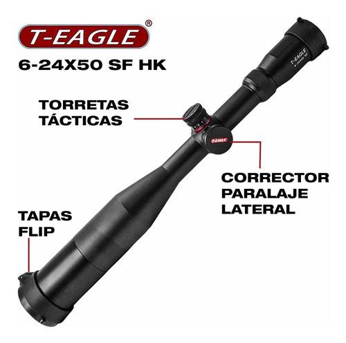 Imagen 5 de 10 de Mira Telescópica T-eagle 6-24x50 Sf Tubo De 30
