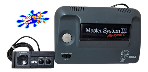 Master System 3 Compact Console Com Sonic The Hedgehog (Usado)
