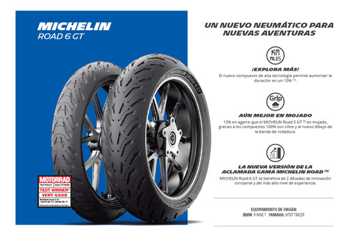 Llanta Michelin Delantera 120/70zr17 58w Road 6 Gt 695754