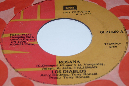 Jch- Los Diablos Rosana 45 Rpm