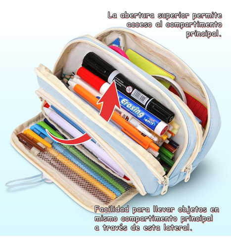 Estojo De Lápis De Grande Capacidade Com 4 Compartimentos -