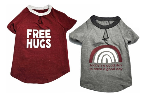 Par De Playeras Para Perros Y Gatos En Tonos Vino