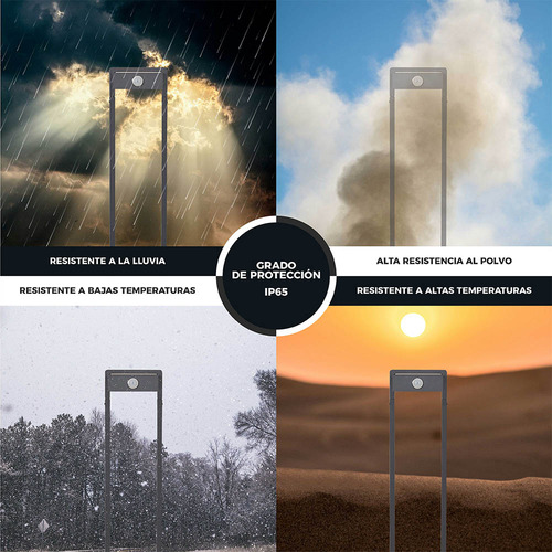 Luminaria Led Solar Con Sensor De Movimiento Para Exterior Luz Cálida 2700 K IP65 Viti Illux PS-1807.G27