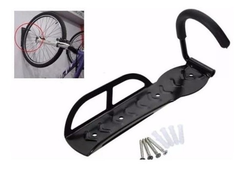 Imagen 3 de 4 de Soporte Gancho Metalico Para Bicicleta De Pared A La Rueda