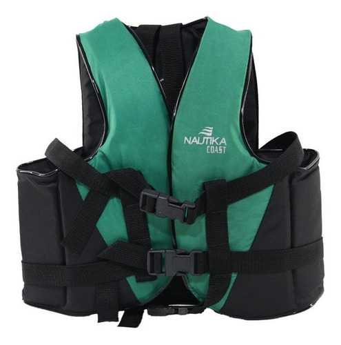 Colete Salva Vidas Ntk Coast Até 20kg Preto Com Verde