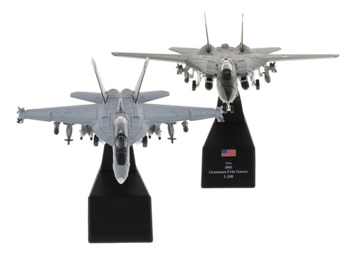 2pcs 1: 100 F / A-18 Strike Helicopter + F-14 Diecast Model