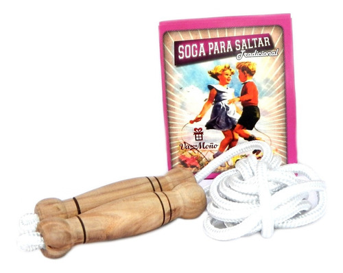 Imagen 4 de 8 de Soga Para Saltar Clasica En Madera P/ Niños O Adultos Retro