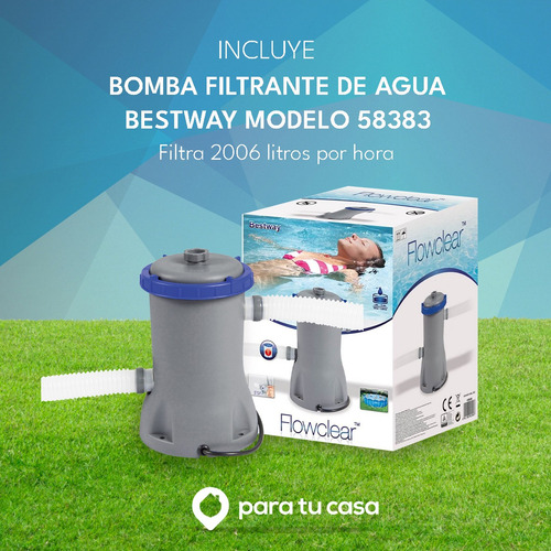Pileta Pelopincho 4500 Lt + Base Y Cubre Pileta + Bomba