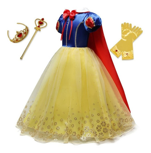 Disfraz Blancanieves Princesas + Accesorios De Regalo