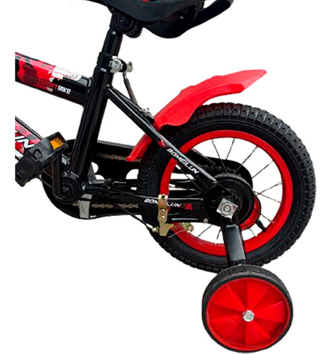 Bicicleta Infantil R12 Con Ruedas De Entrenamiento Y Canasta Negro 14 "