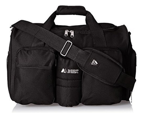 Everest Gimnasio Bolsa Con Bolsillo Para Ropa Húmeda, Negro