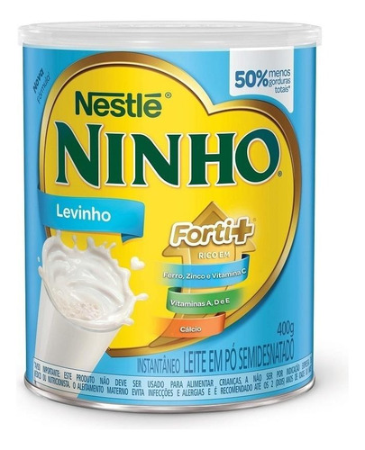 Fórmula infantil em pó Nestlé Ninho Forti+ Levinho en lata de 1 de 400g