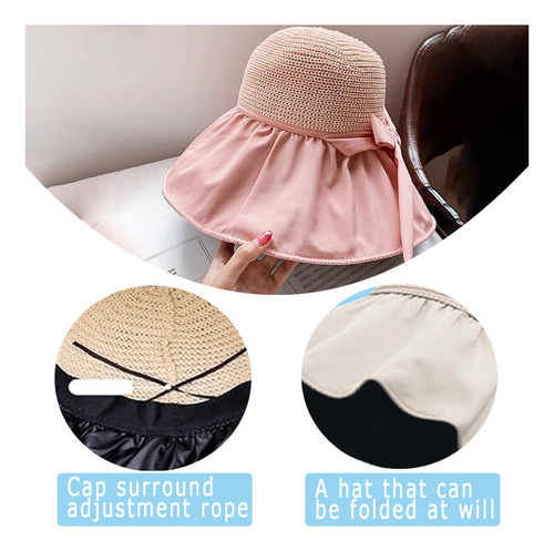 Sombrero Playa Protección Solar De Sol Ala Ancha Gorro Mujer