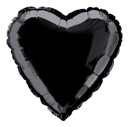 6 Globos Corazon Negro Met 18 Fiesta Amor Novios Duelo Glam