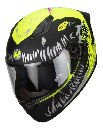 Casco Integral Para Moto Hax Obsidian Devour Amarillo/ Negro